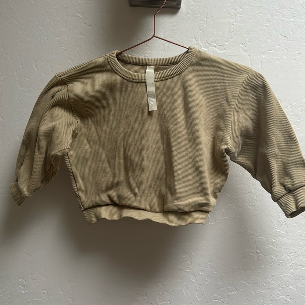 Millk kids thick ribbed crew neck sweatshirt 5